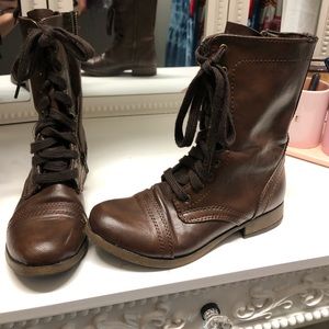 Brown lace up boots